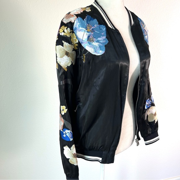 3.1 Phillip Lim Satin Embroidered Bomber Jacket - Picture 4 of 15